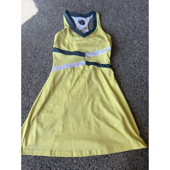 Bolle Tennis Dress Womens Size XS Gray Racerback V Neck Shelf Bra Stretch - Picture 1 of 12
